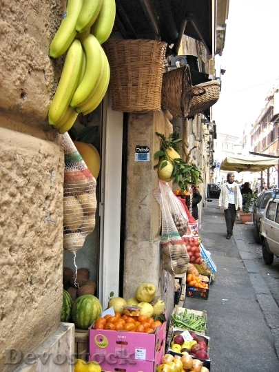 Devostock Roman Street Shop Fruit