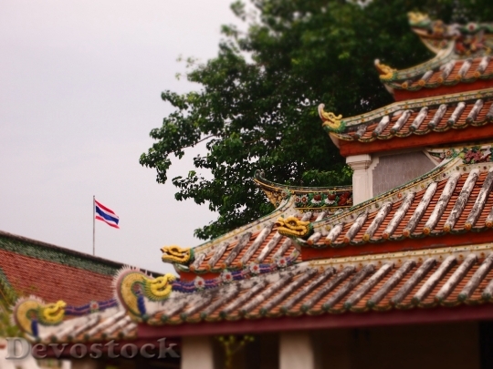 Devostock Roof Temple Dragons Religion
