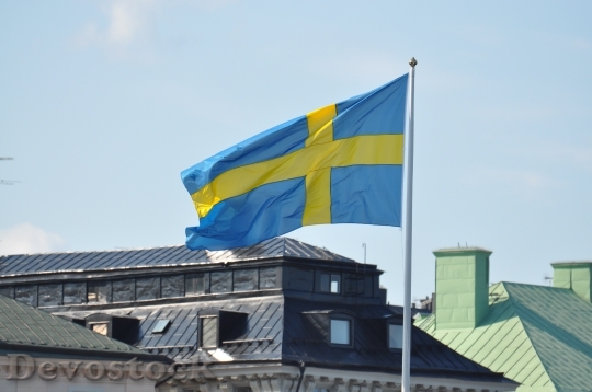 Devostock Rooftops Roof House Flag
