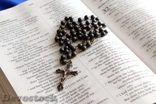 Devostock Rosary Bible Cross Book