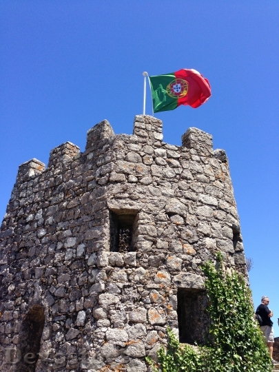 Devostock Ruin Flag Portugal Castle