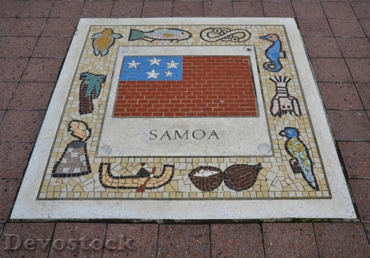 Devostock Samoa Team Emblem Flag