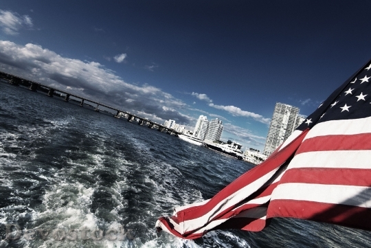 Devostock Sea Usa Miami Flag