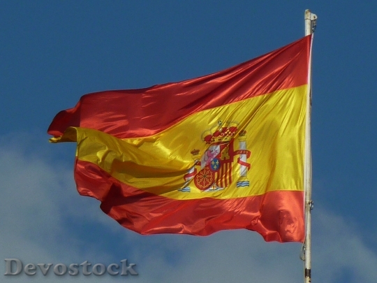 Devostock Spain Flag Sky Flutter