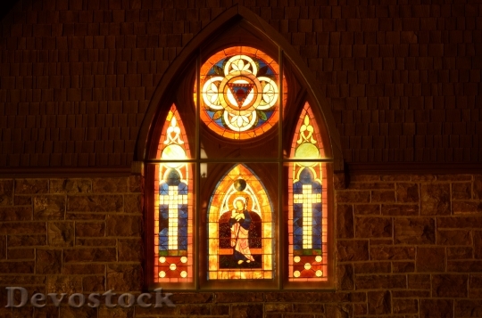 Devostock Stained Glass Church Window 0