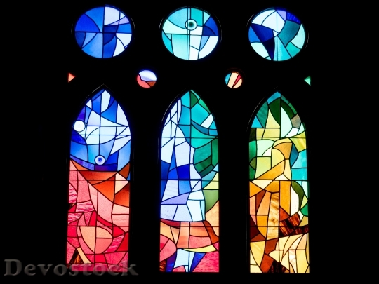 Devostock Stained Glass Window Cathedral 10