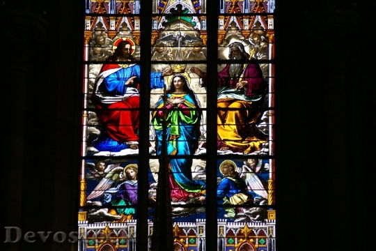 Devostock Stained Glass Window Church 12