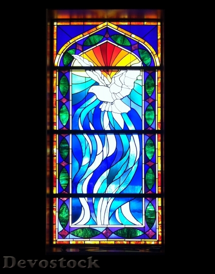 Devostock Stained Glass Window Church 3