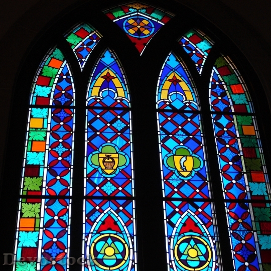 Devostock Stained Glass Window Church 8