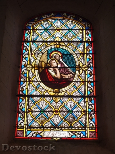 Devostock Stained Glass Window Repentance
