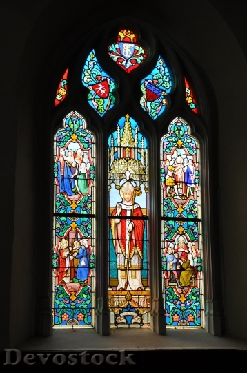 Devostock Stained Glass Windows Church 1