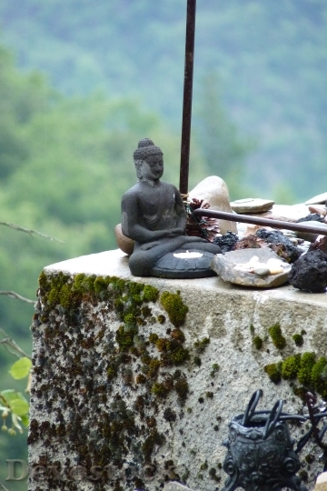 Devostock Statue Candle Religion Buddhism