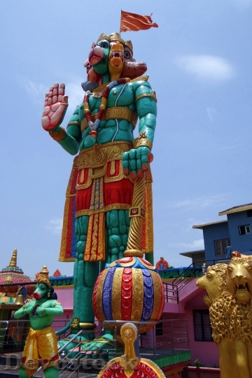 Devostock Statue Temple Hanuman Monkey 0