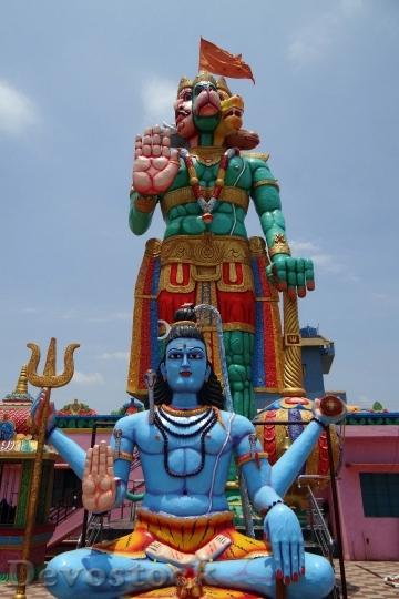 Devostock Statue Temple Hanuman Monkey