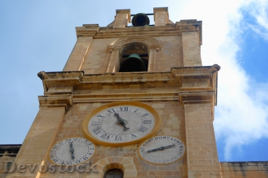 Devostock Steeple Religion Clock Christianity