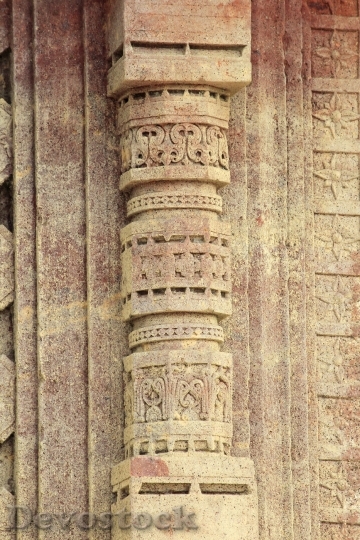 Devostock Stone Carving Pillar Temple