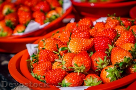 Devostock Strawberries Fruit Berries Dessert