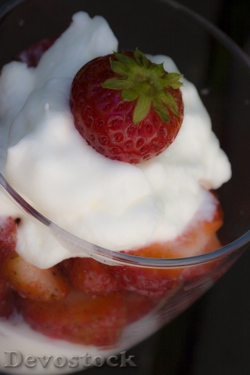 Devostock Strawberries Whipped Cream Cream