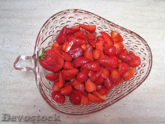 Devostock Strawberry Bowl Summer Fruits