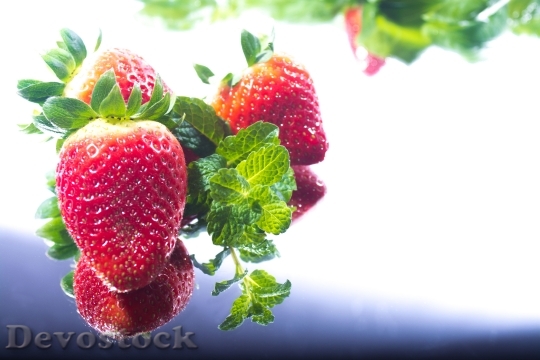 Devostock Strawberry Fruit Fruity Red