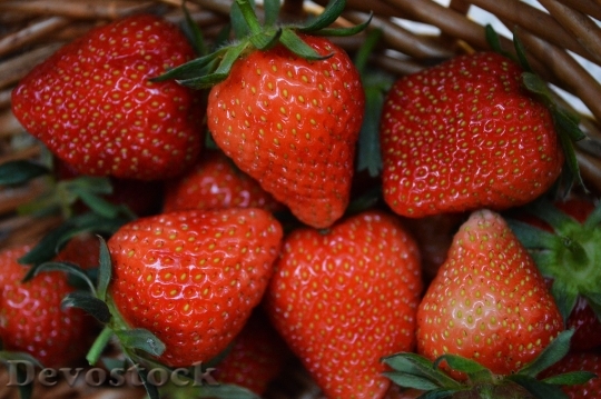 Devostock Strawberry Fruit Spring Red