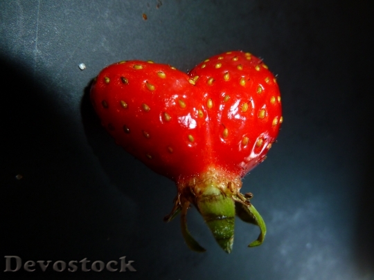 Devostock Strawberry Heart Love Eat