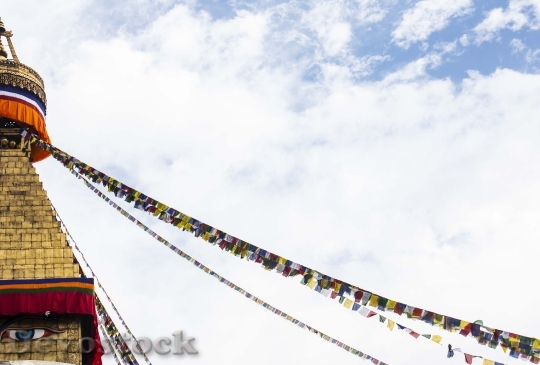 Devostock Stupa Flag Prayer Flags