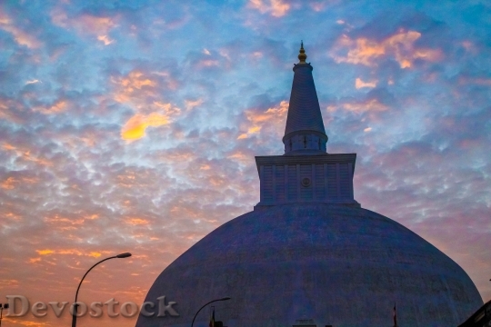 Devostock Stupa Sunset Asia Temple