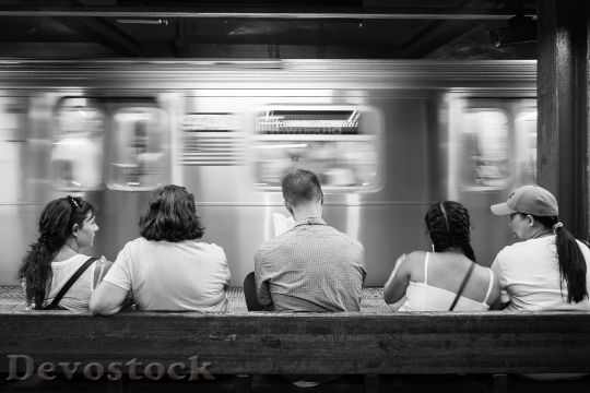 Devostock Subway Metro Man Woman