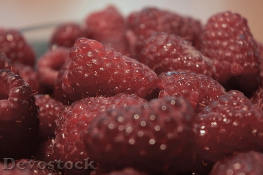 Devostock Summer Raspberries Food Sweet
