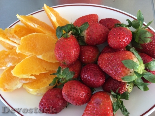 Devostock Summer Strawberry Orange Food