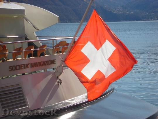 Devostock Switzerland Flag Water Lake