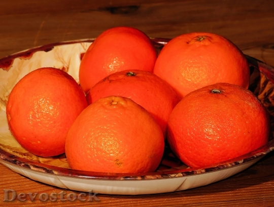 Devostock Tangerines Christmas Plate Orange