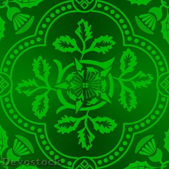 Devostock Tessellation Cloister Brocade Green