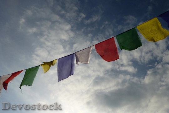 Devostock Tibetan Flags Prayers Buddhism