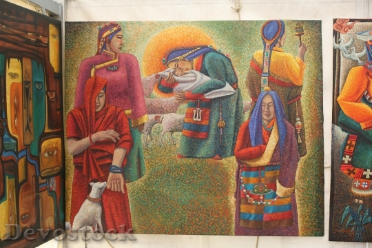 Devostock Tibetan Monks Samchung Painting 0
