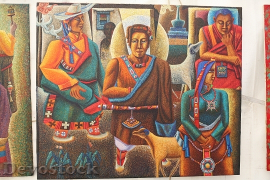 Devostock Tibetan Monks Samchung Painting