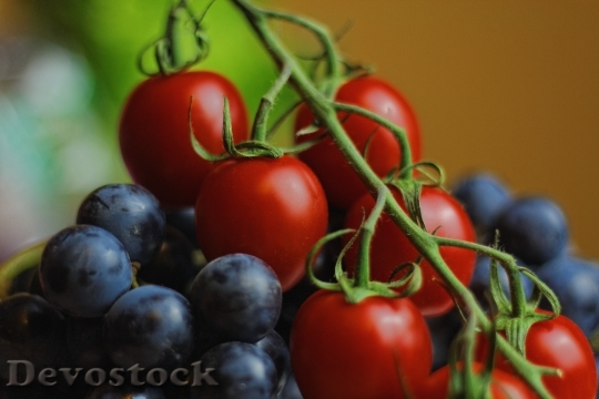 Devostock Tomatoes Blueberries Grapes Fruit