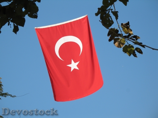 Devostock Turkey Istanbul Flag Red