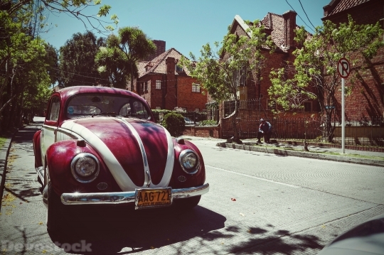 Devostock Vintage Car Old Beetle