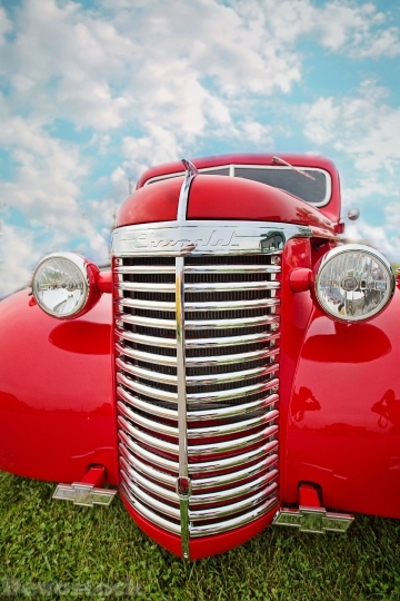Devostock Vintage Car Red Old 0