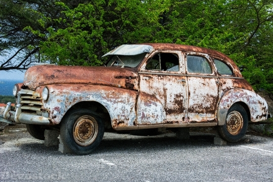 Devostock Vintage Car Rusty Old
