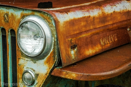 Devostock Vintage Headlight Jeep Rusty