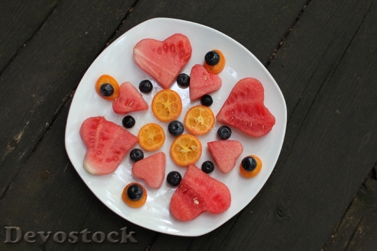 Devostock Watermelon Blueberries Fruit Plate