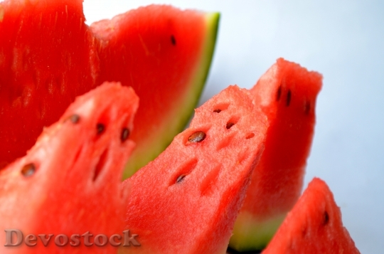 Devostock Watermelon Melon Cut Fruits
