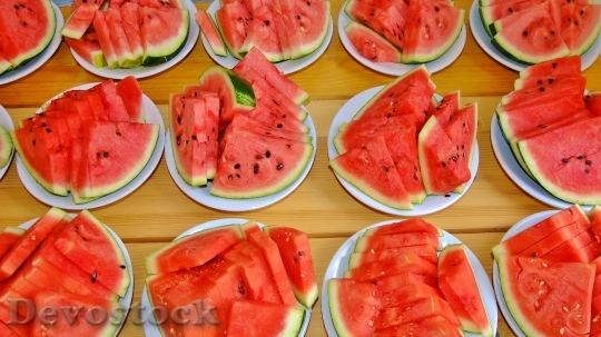 Devostock Watermelon Red Fruit Sliced