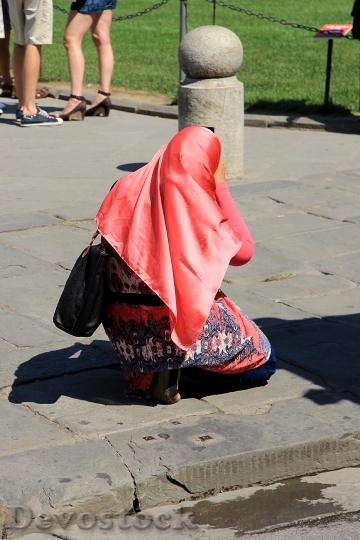 Devostock Woman Muslim Headscarf Photograph