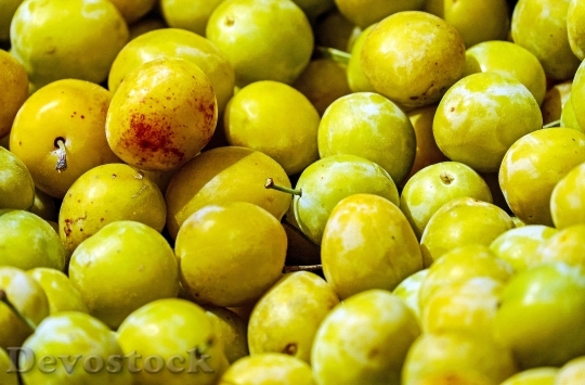 Devostock Yellow Plums Fruit Stone