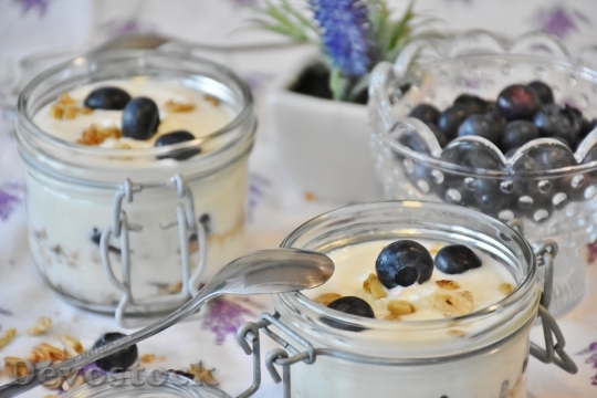Devostock Yogurt Berries Blueberries Dessert 0