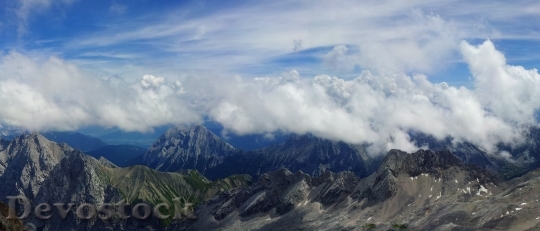 Devostock Zugspitze Mountain Panorama Clouds